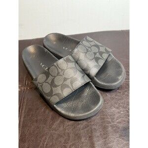 Signature Coach Pool Slides in Charcoal Size 8 Women’s 10 Men’s